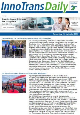 InnoTrans Daily vom 26. September 2024